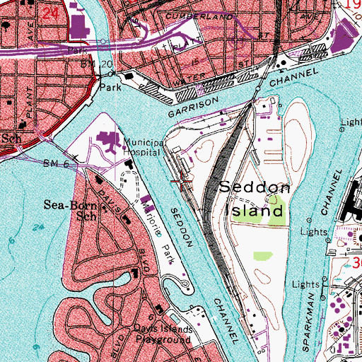 Topographic Map of Harbor Island Marina, FL