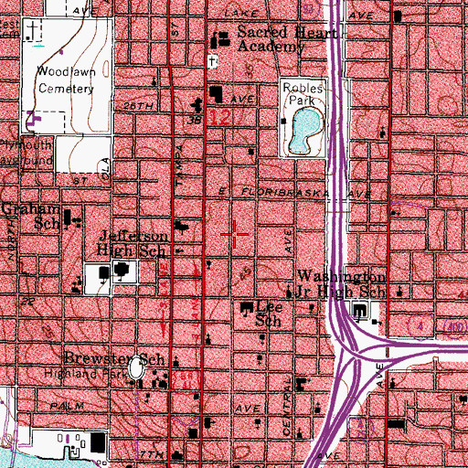 Topographic Map of Fairburn, FL