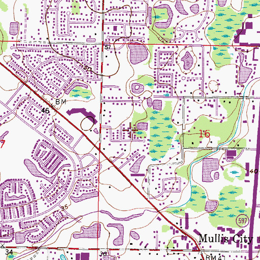 Topographic Map of Carrollwood South, FL