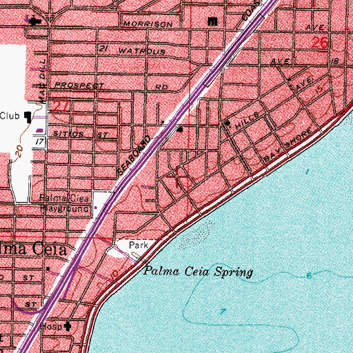 Topographic Map of Marine Manor, FL