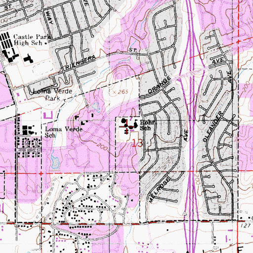 Topographic Map of Rohr School, CA