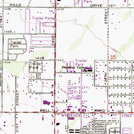 Topographic Map of El Camino Mobile Home Park, AZ