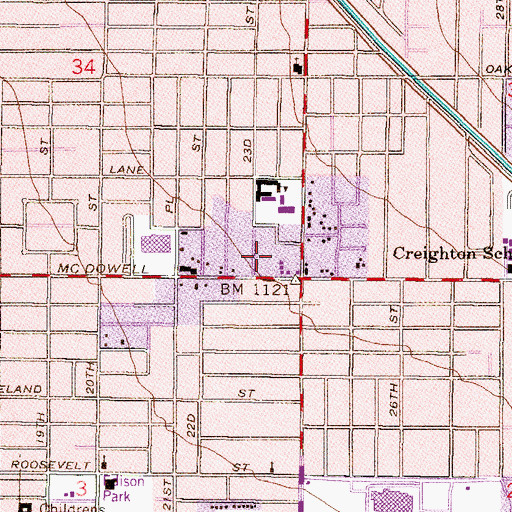 Topographic Map of El Sereno-La Rosa Trailer Inn, AZ