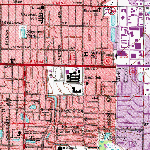 Topographic Map of Clearwater Adult Education Center, FL