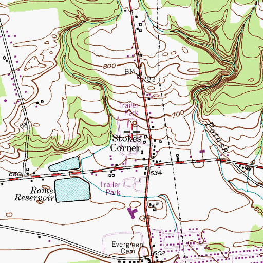 Topographic Map of Stoneybrook Mobile Terrace, NY