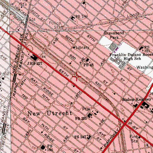 Topographic Map of Walker Theater (historical), NY