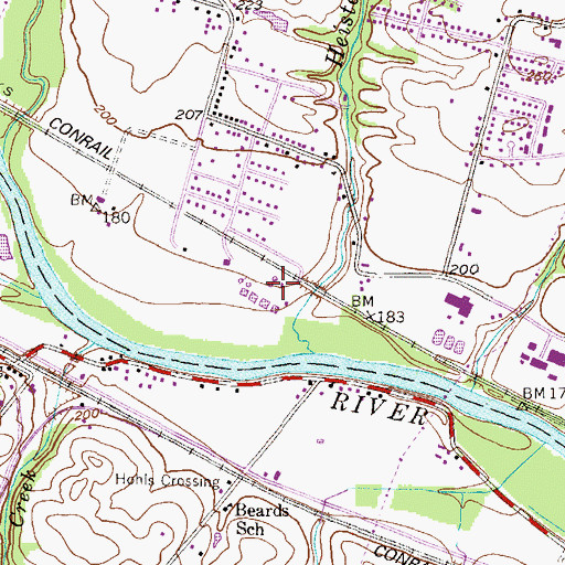 Topographic Map of Exeter Township Wastewater Treatment Plant, PA