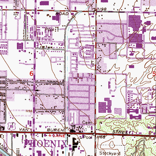 Topographic Map of Greenhaven Mobile Park, AZ