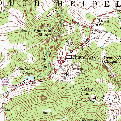 Topographic Map of Founders Hall, PA