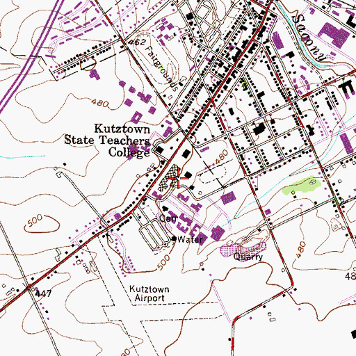 Topographic Map of Georgian Room of Old Main, PA