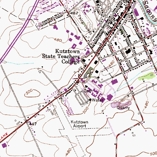 Topographic Map of Admissions Center, PA