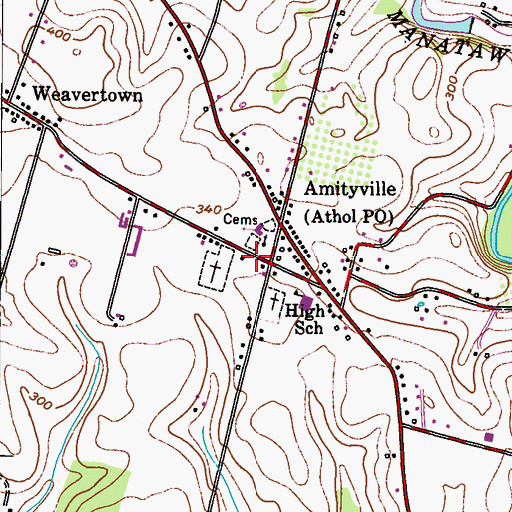 Topographic Map of Amity Township Municipal Building, PA