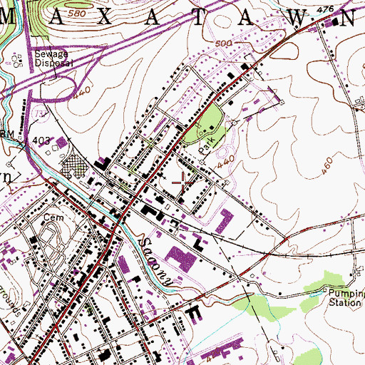 Topographic Map of Kutztown Post Office, PA