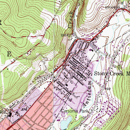 Topographic Map of Lower Alsace Township Office, PA