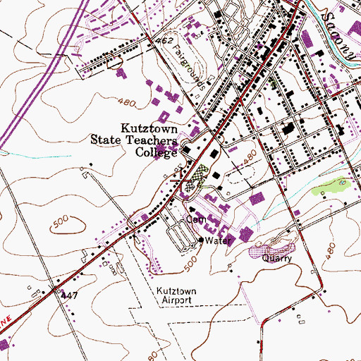 Topographic Map of Maple Manor, PA