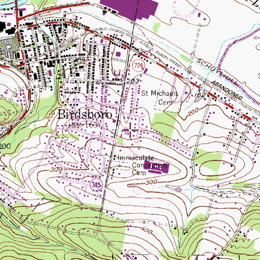 Topographic Map of Maple Springs Swimming Pool, PA