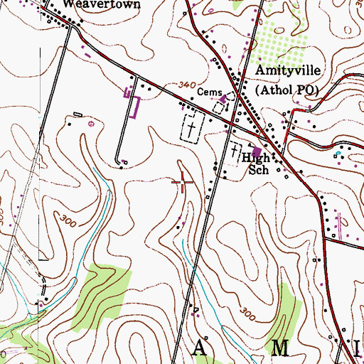 Topographic Map of Old Airport Road Open Space, PA