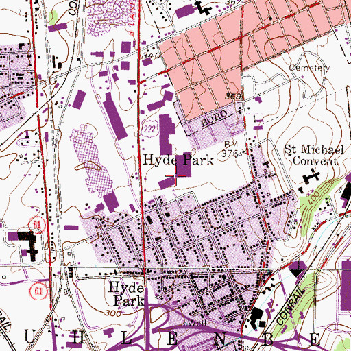 Topographic Map of Penn Plaza Shopping Center, PA