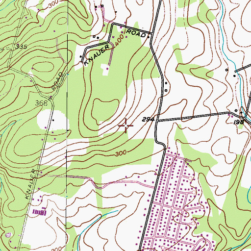 Topographic Map of Greenbriar Open Space, PA