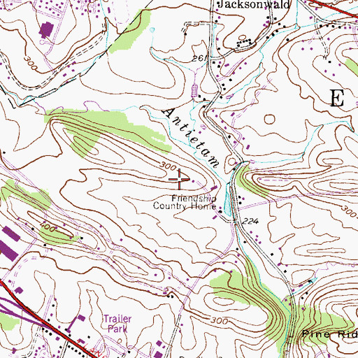 Topographic Map of Grist Mill Farms, PA