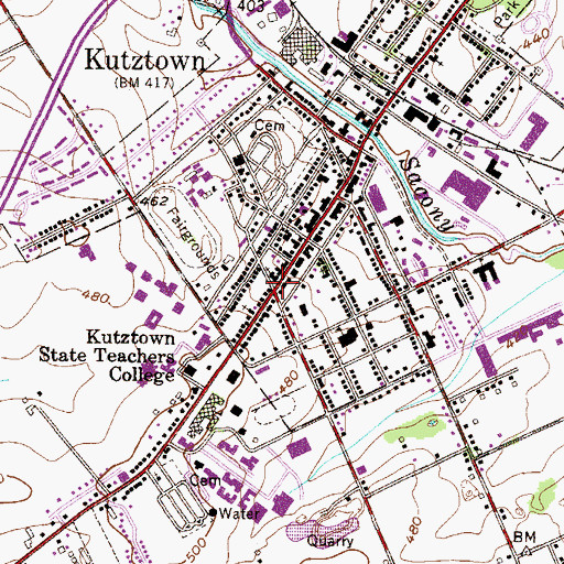 Topographic Map of Trinity Evangelical Lutheran Church, PA
