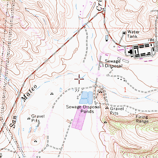 Topographic Map of San Mateo Canyon, CA