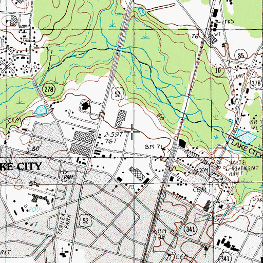 Topographic Map of Kelley Corners, SC