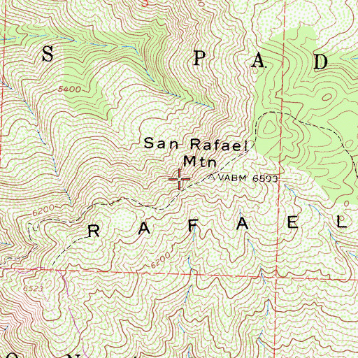 Topographic Map of San Rafael Mountain, CA
