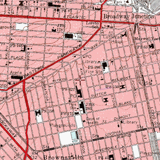 Topographic Map of Stadium Theatre (historical), NY