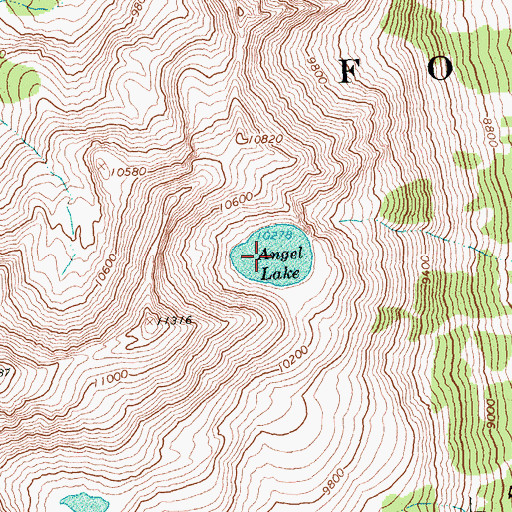 Topographic Map of Angel Lake, ID