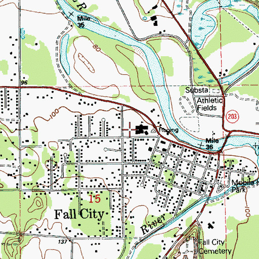 Topographic Map of Fall City Elementary School, WA