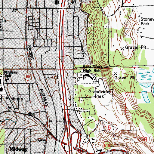 Topographic Map of Kent Learning Center, WA