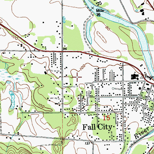 Topographic Map of Chief Kanim Middle School, WA