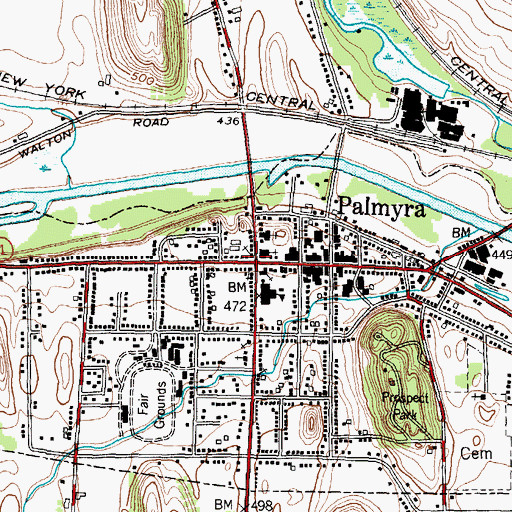 Topographic Map of Palmyra United Methodist Church, NY