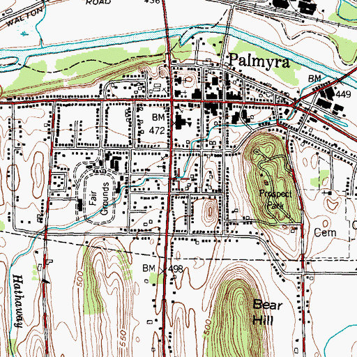 Topographic Map of Palmyra Reformed Church, NY