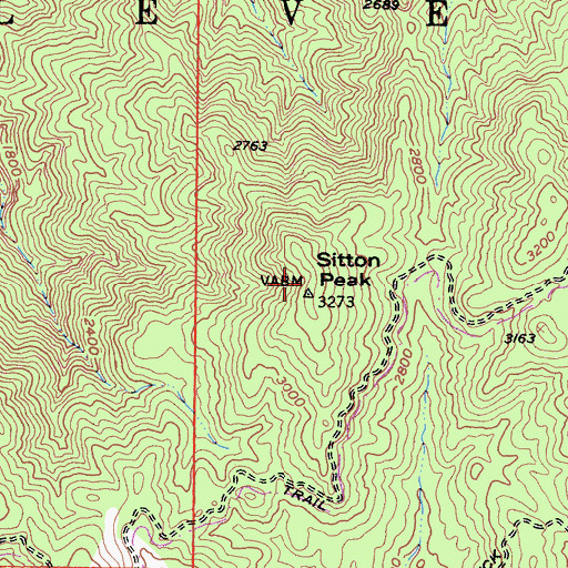 Topographic Map of Sitton Peak, CA