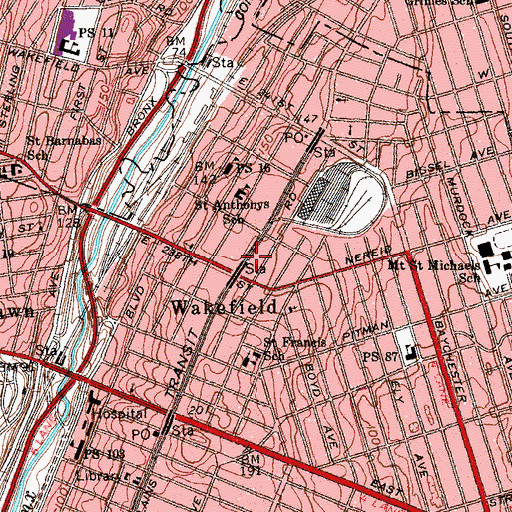 Topographic Map of Craft Theatre (historical), NY