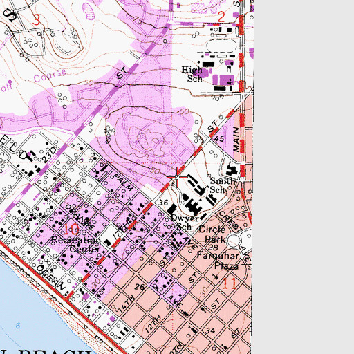 Topographic Map of Agnes L Smith Elementary School, CA