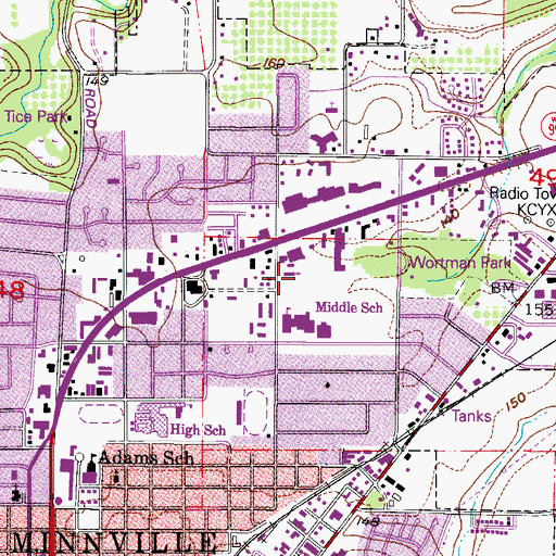 Topographic Map of Saint John Lutheran School and Little Lamb Preschool, OR