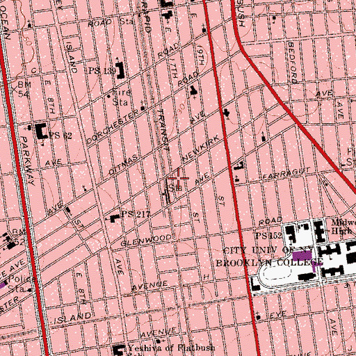 Topographic Map of Newkirk Theater (historical), NY