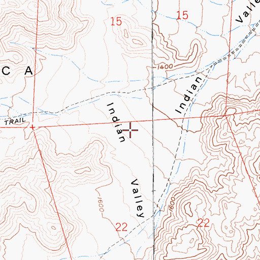 Topographic Map of South Fork Indian Valley, CA