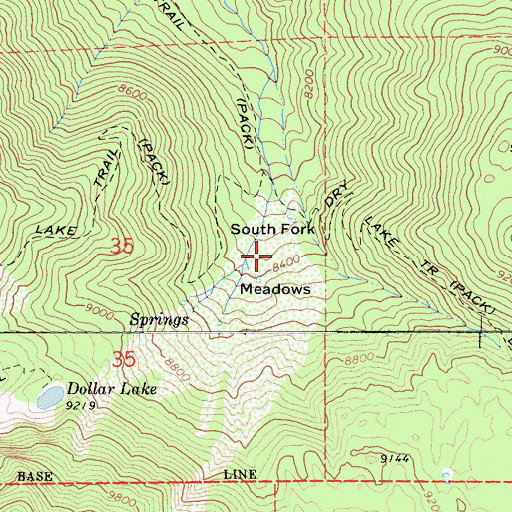 Topographic Map of South Fork Meadows, CA