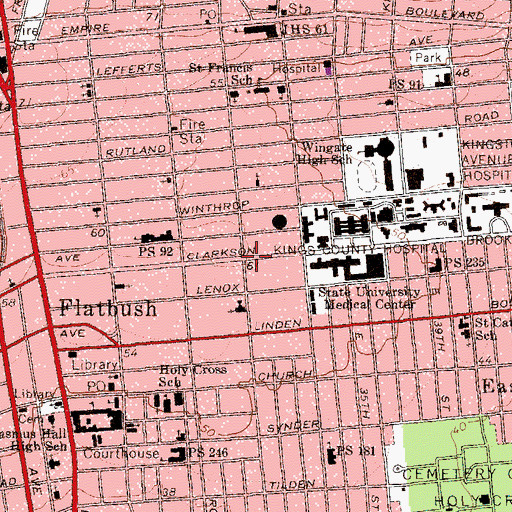 Topographic Map of Mardi Gras Theatre (historical), NY