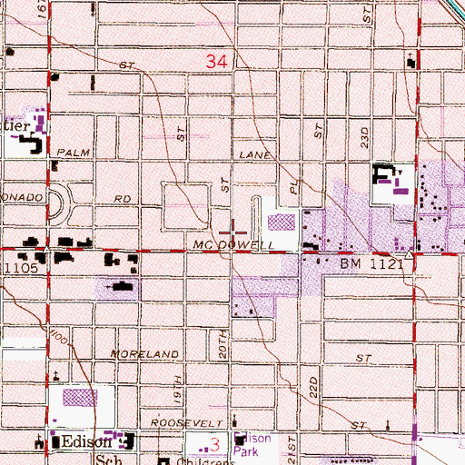 Topographic Map of Palms Trailer Park, AZ
