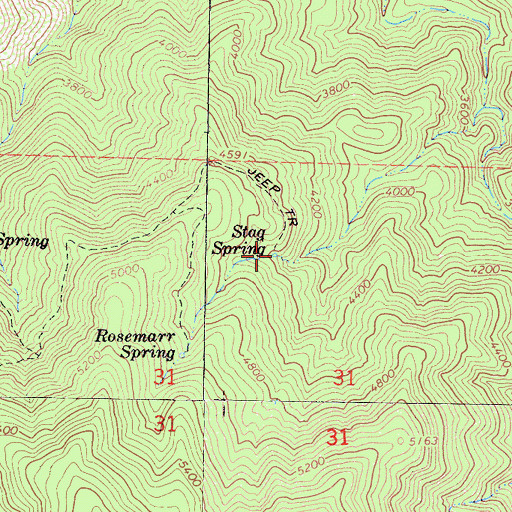 Topographic Map of Stag Spring, CA