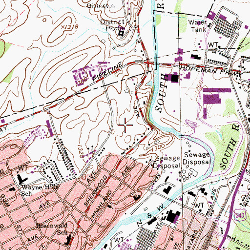 Topographic Map of William Perry Elementary School, VA