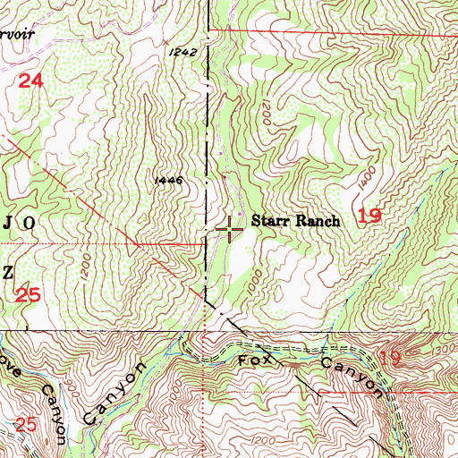 Topographic Map of Starr Ranch, CA