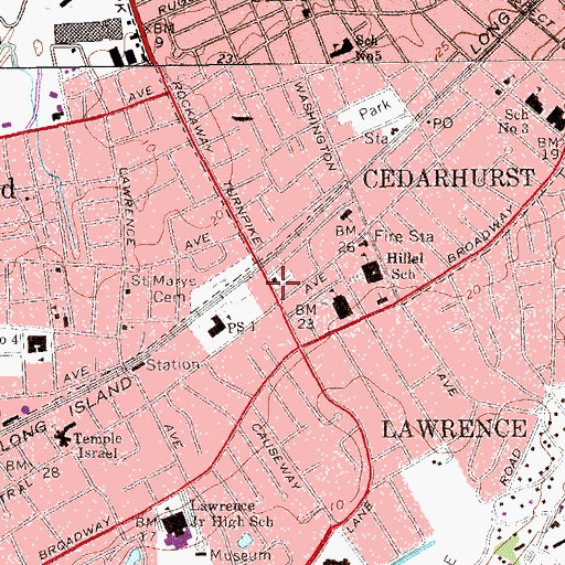 Topographic Map of Lawrence Methodist Episcopal Church (historical), NY