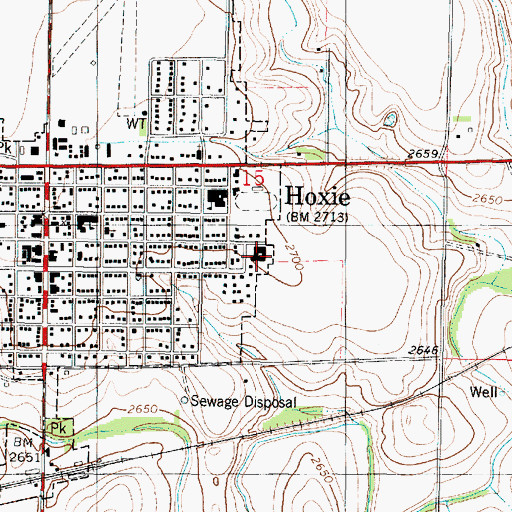 Topographic Map of Sheridan County Hospital, KS