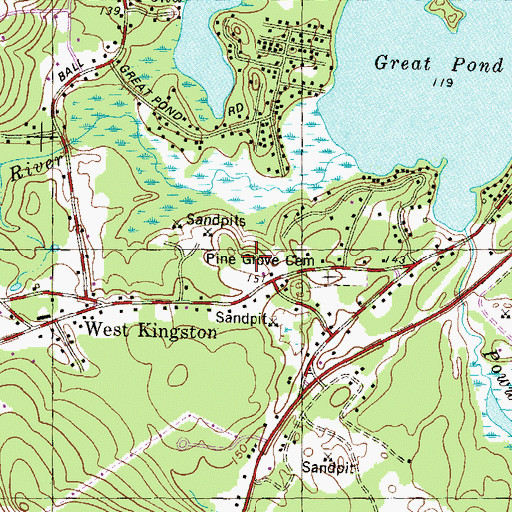 Topographic Map of Sanborn Regional High School, NH